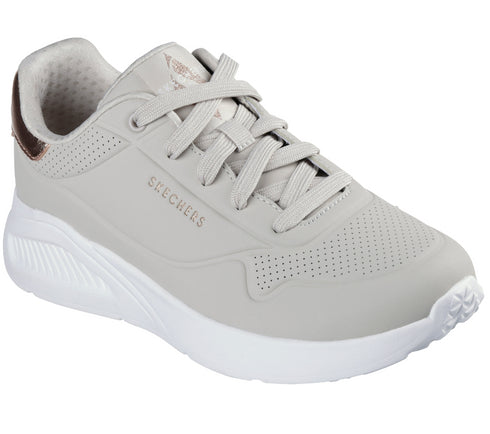 Pantofi sport, dama, SKECHERS UNO LITE - SHIMMER ALONG 177291-NAT crem, piele ecologica